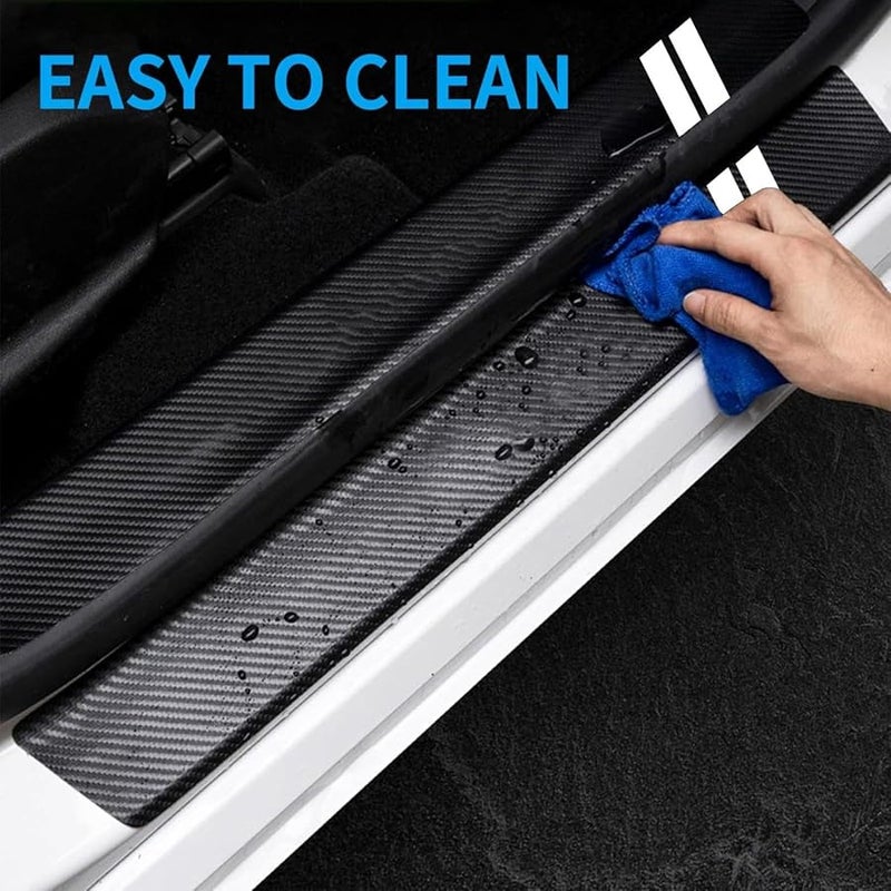 Porsche 911 Carrera 991 Car Door Sill Protector Scuff Guard Cover Strip 4PCS Blue - Image 5